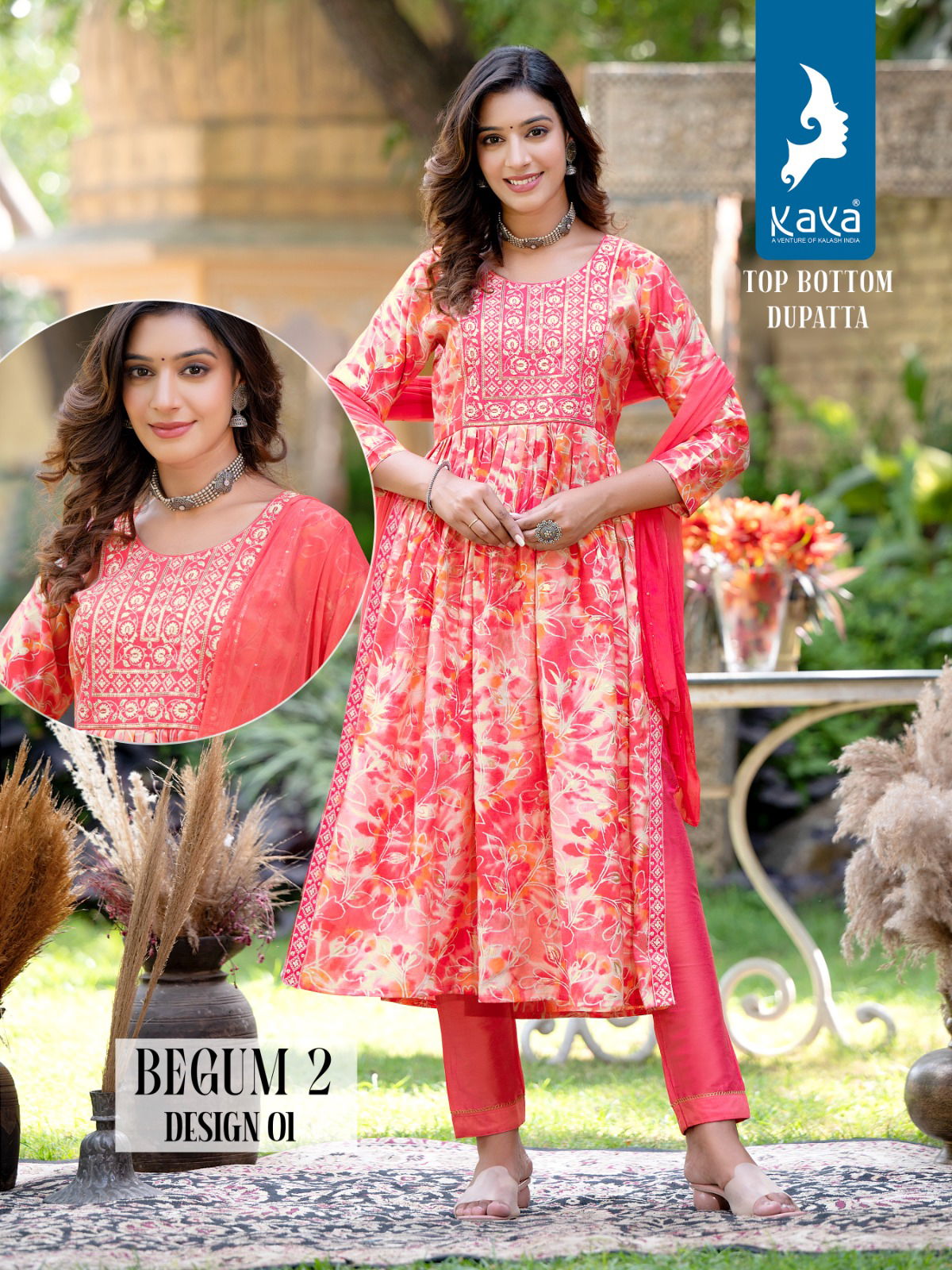 Kaya Begum 2 Nyra Cut Kurti With Bottom Dupatta Catalog